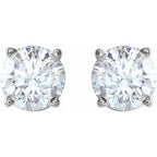 14K White Gold 1 CTW Natural Diamond Stud Earrings with Friction Post