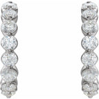 14K White Gold 1 3/8 CTW Natural Diamond Huggie Earrings