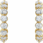14K Yellow Gold 1 3/8 CTW Natural Diamond Huggie Earrings