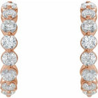 14K Rose Gold 1 3/8 CTW Natural Diamond Huggie Earrings