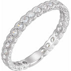 14K White Gold 6.5 mm Round 1/2 CTW Natural Diamond Semi-Set Engagement Ring
