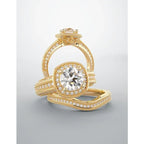 14K Rose Gold 5.2 mm Round 1/3 CTW Diamond Semi-Set Engagement Ring