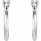 14K White Gold Huggie Earrings