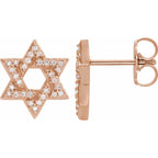14K Rose Gold 1/8 CTW Natural Diamond Star of David Earrings