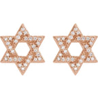 14K Rose Gold 1/8 CTW Natural Diamond Star of David Earrings