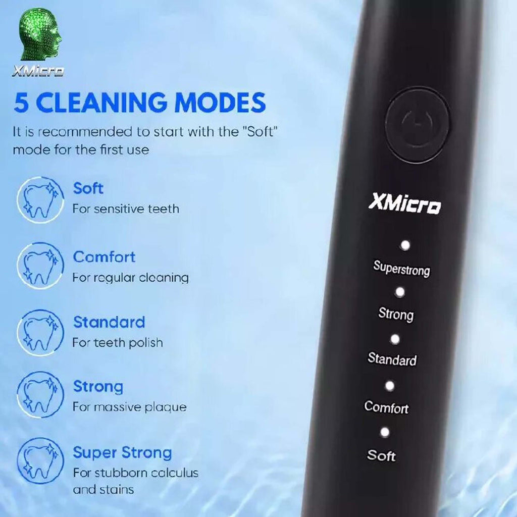 XMicro® Electric Toothbrush Ultra Whitening Results, Plaque Removal, Waterproof