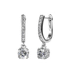 DiamondX 18K White Gold 4Ct Created White Sapphire Dangling Earrings Plated