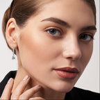 DiamondX 18K White Gold 4Ct Created White Sapphire Dangling Earrings Plated