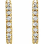 14K Yellow Gold 5/8 CTW Natural Diamond French-Set Huggie Earrings