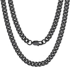 DiamondX 24K Black Gold Chain Men Chunky Miami Cuban Chain Necklace, Available in 6/10/mm Width, 18/20/22/24/26/28/30 inch Length, Plated