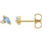 14K Yellow Gold 1-Stone .025 CTW Natural Diamond Semi-Set Family Earrings