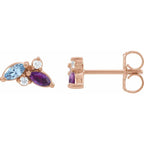 14K Rose Gold 2-Stone .04 CTW Natural Diamond Semi-Set Family Earrings