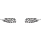 Sterling Silver .03 CTW Natural Diamond Angel Wing Earrings