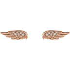 14K Rose Gold .03 CTW Natural Diamond Angel Wing Earrings