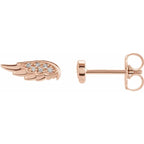 14K Rose Gold .03 CTW Natural Diamond Angel Wing Earrings