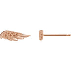 14K Rose Gold Accented Angel Wing Earring Mounting