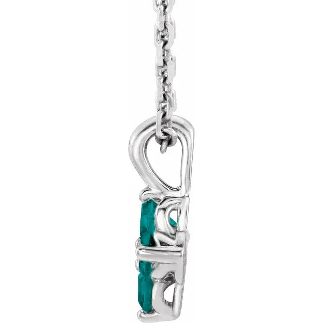 Sterling Silver Imitation Alexandrite Youth 16-18" Necklace