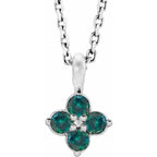 Sterling Silver Imitation Alexandrite Youth 16-18" Necklace