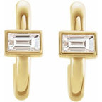 14K Yellow Gold 1/5 CTW Natural Diamond Huggie Hoop Earrings