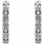 14K White Gold .05 CTW Natural Diamond Vintage-Inspired Huggie Earrings