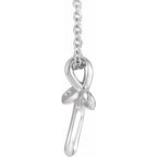 14K White Gold Youth Cross 15" Necklace