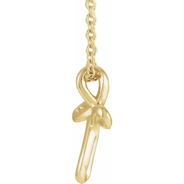 14K Yellow Gold Youth Cross 15" Necklace