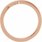 14K Rose Gold Engravable Sideways Cross Ring