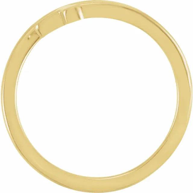 14K Yellow Gold Engravable Sideways Cross Ring