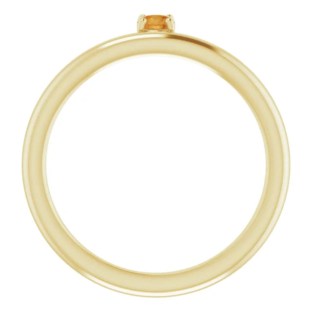 14K Yellow Gold Citrine Stackable Ring