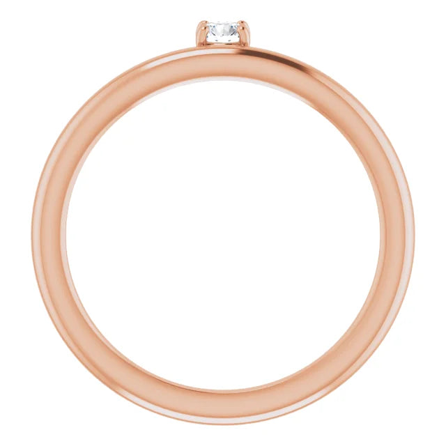 14K Rose Gold 1/10 CT Diamond Stackable Ring
