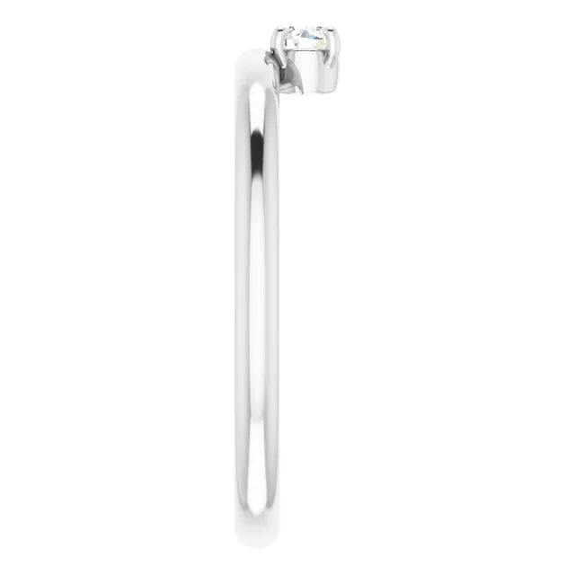 14K White Gold 1/10 CT Lab-Grown Diamond Stackable Ring