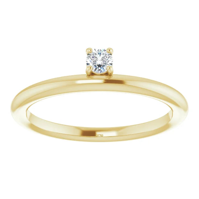 14K Yellow Gold 1/10 CT Lab-Grown Diamond Stackable Ring