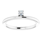 14K White Gold 1/10 CT Lab-Grown Diamond Stackable Ring