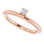 14K Rose Gold 1/10 CT Diamond Stackable Ring