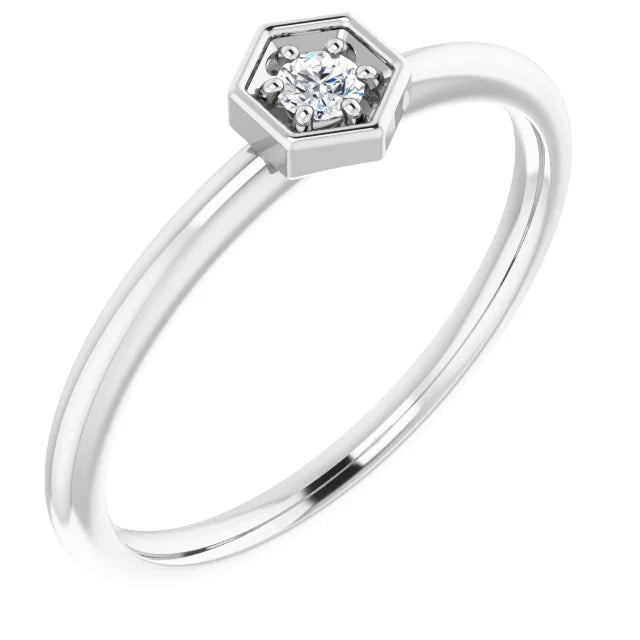 14K White Gold 2.5 mm Round Forever One™ Lab-Grown Moissanite Ring