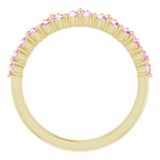 14K Yellow Gold Natural Pink Sapphire Crown Ring