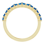 14K Yellow Gold Natural Blue Sapphire Crown Ring