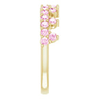 14K Yellow Gold Natural Pink Sapphire Crown Ring
