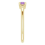 14K Yellow Gold Natural Amethyst Youth Solitaire Ring