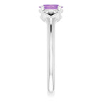 Sterling Silver Natural Amethyst Youth Heart Ring