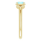 14K Yellow Gold Natural Aquamarine Youth Heart Ring