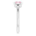 Sterling Silver Imitation Pink Tourmaline Youth Heart Ring
