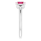 Sterling Silver Imitation Ruby Youth Heart Ring