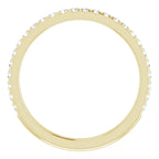14K Yellow Gold French-Set Matching Natural Diamond Band