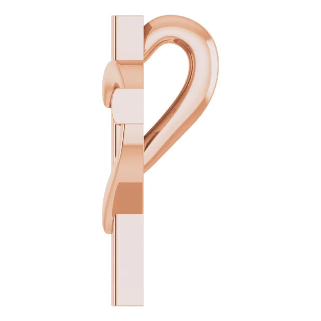 14K Rose Gold Youth Cross with Heart Pendant