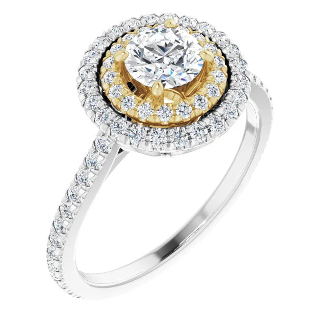 14K White Gold 1.2 mm Round Accented Band Mounting
