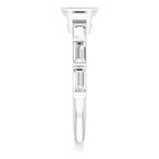 14K White Gold Emerald 1/2 CTW Natural Diamond Semi-Set Engagement Ring