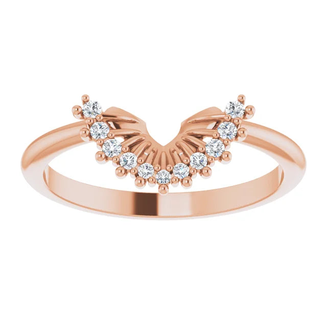 14K Rose Gold .08 CTW Diamond Band