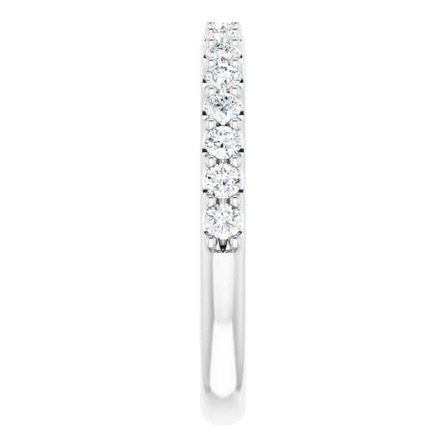 14K White Gold 1/2 CTW Natural Diamond Matching Band