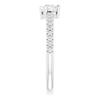 14K White 6x4 mm Pear Forever One™ Lab-Grown Colorless Moissanite & 1/6 CTW Natural Diamond Ring